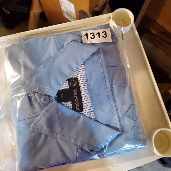 Dri Duck Shirt Mens Large Blue Long Teflon Primos Hunting Button Up - Picture 8 of 8